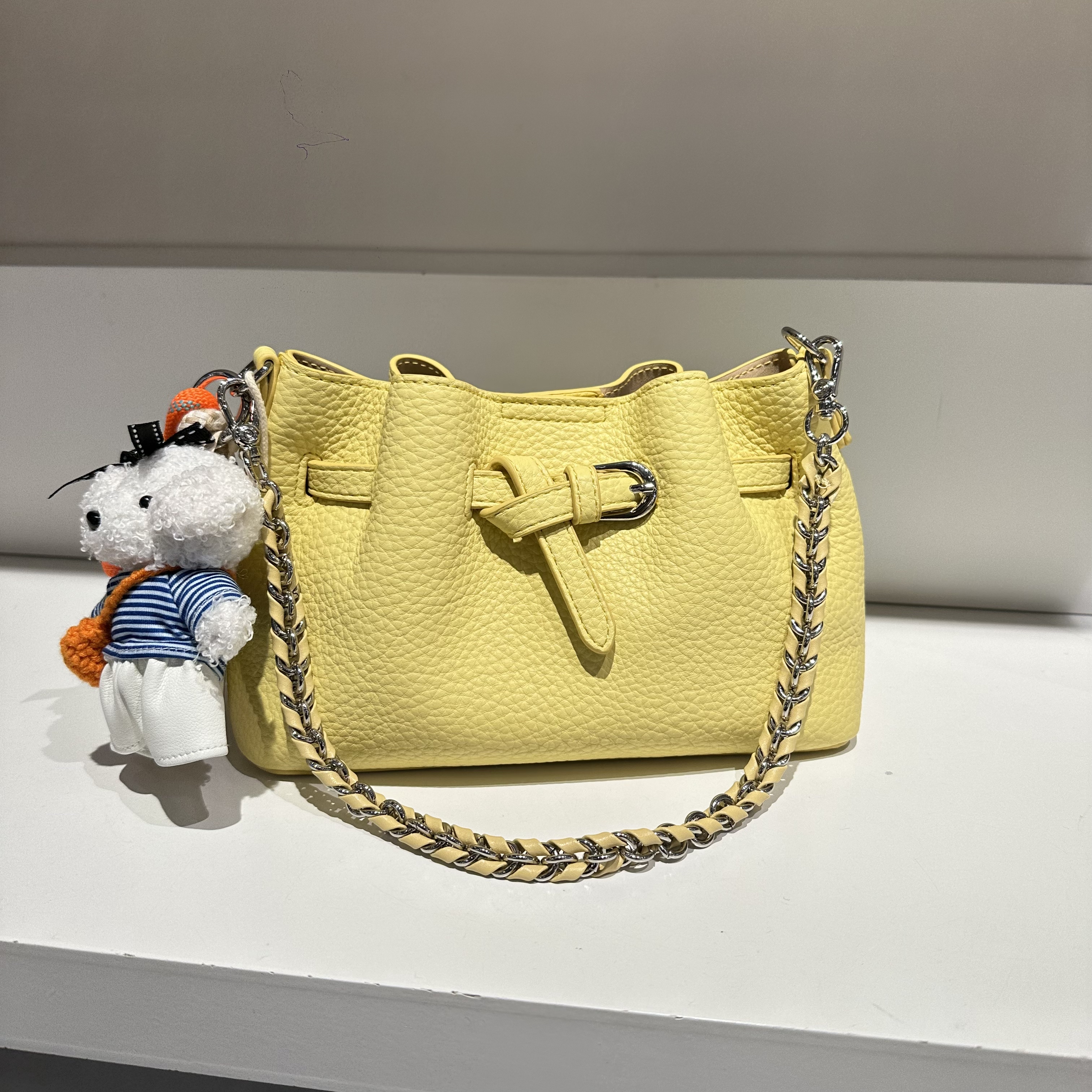 美缇新款荔枝纹复古休闲慵懒风软皮链条单肩子母包斜挎女包韩版包