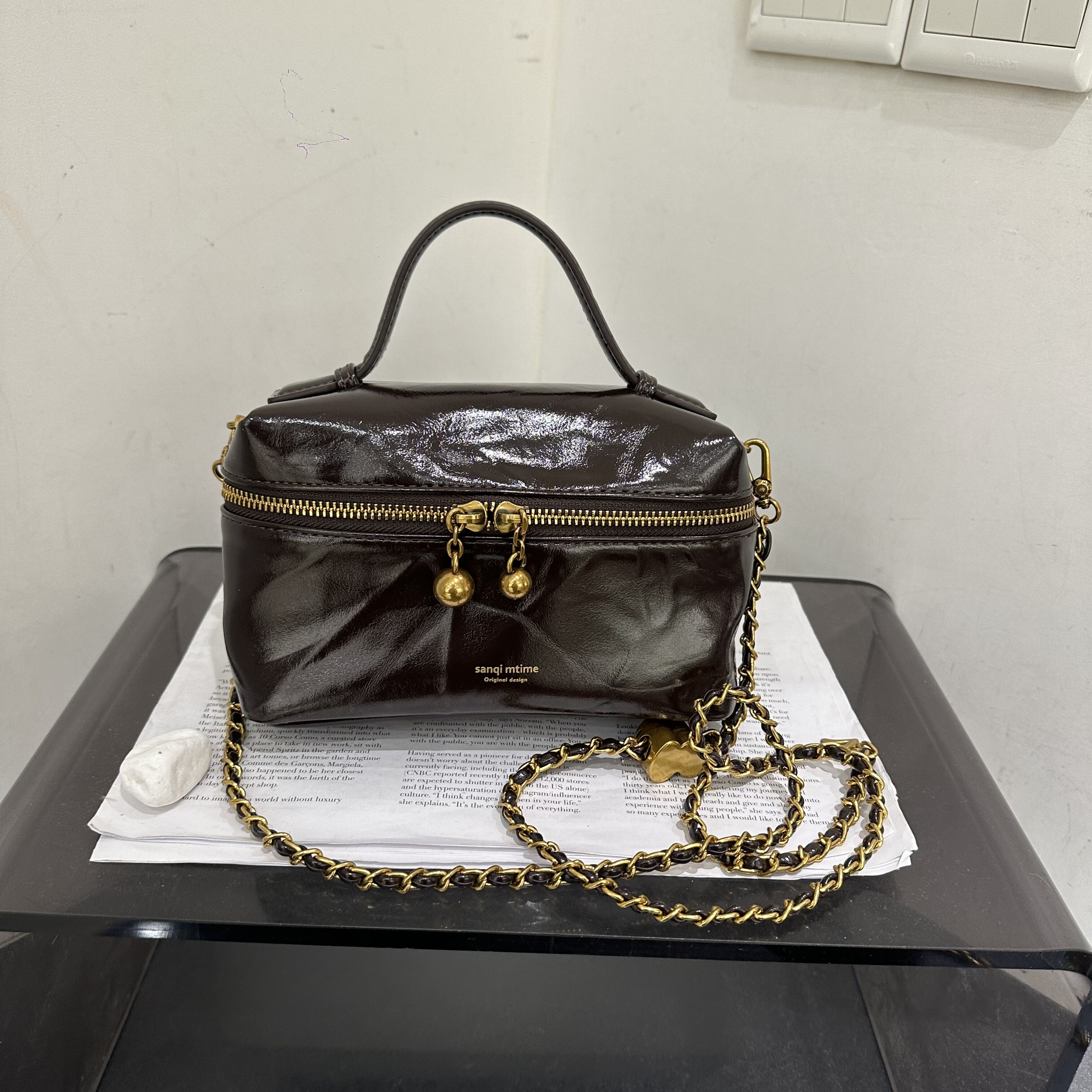 手抓纹轻便新款复古手提包休闲时尚简约斜挎百搭通勤包女洋气链条