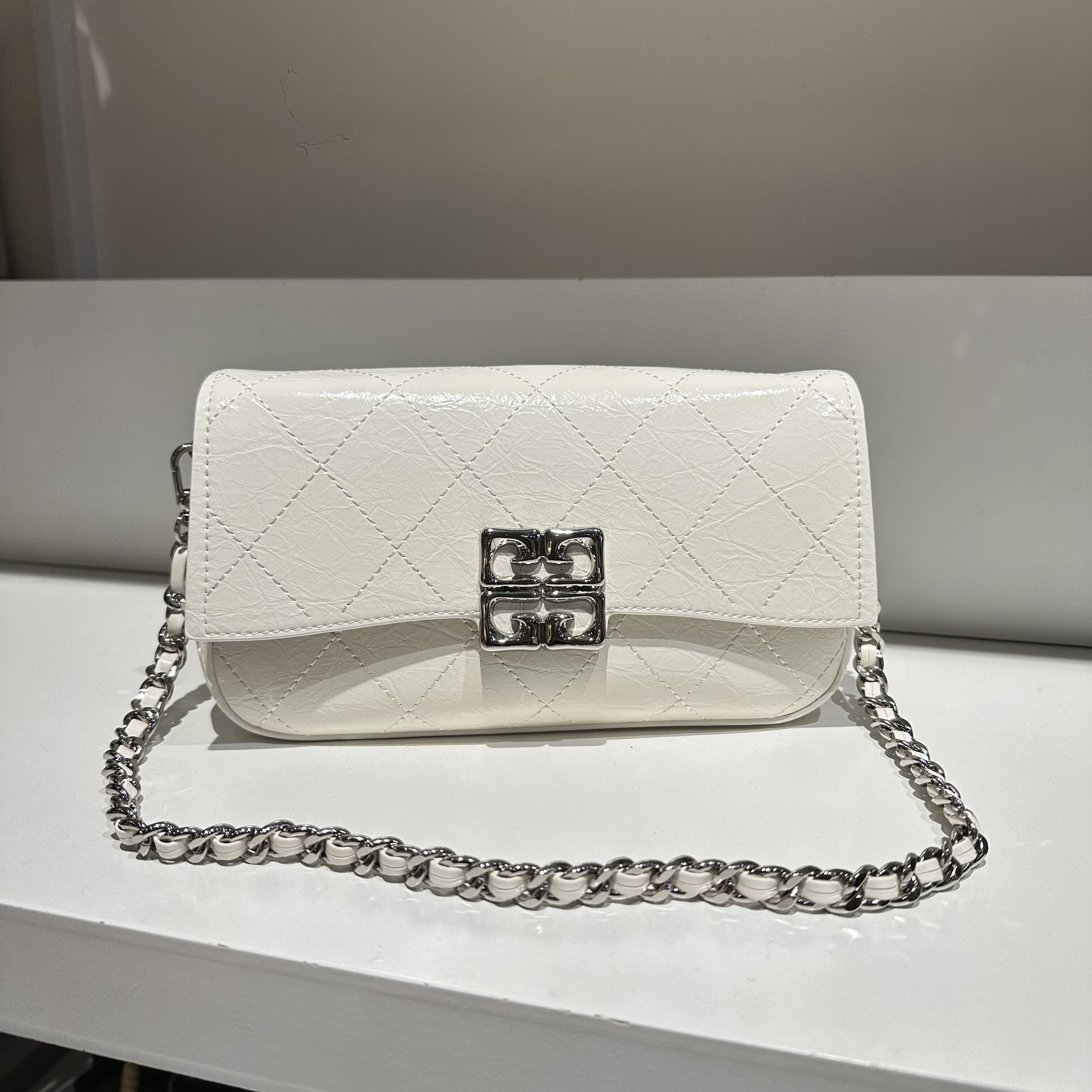 新款复古休闲慵懒风软皮分层链条单肩腋下斜挎女包纯色简约百搭女