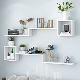 墙上置物架客厅电视背景墙装 饰架壁挂创意格子墙壁墙面收纳简约架