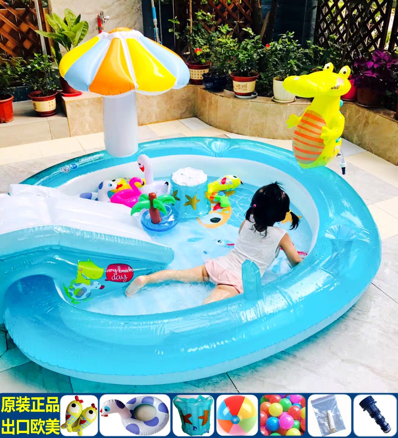 正品intex环保鳄鱼火烈鸟喷水池
