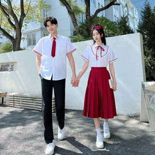 米语莉毕业礼服女高中生微胖女生照学院风班服套装夏季合唱演出服