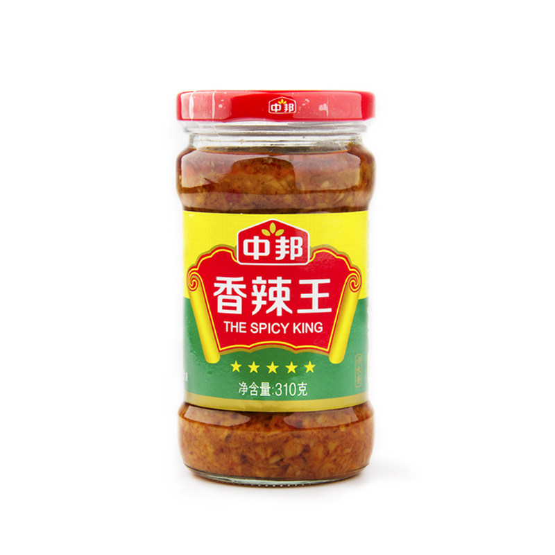 中邦香辣王特辣王300g富含蒜蓉香辣椒酱拌饭拌面酱瓶装