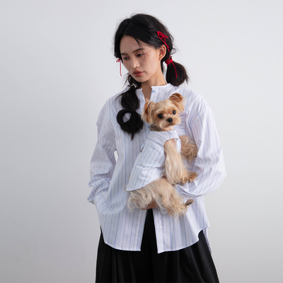 No.1104人宠亲子装狗狗衣服 白日梦想家 纯棉衬衫可牵引小型犬秋