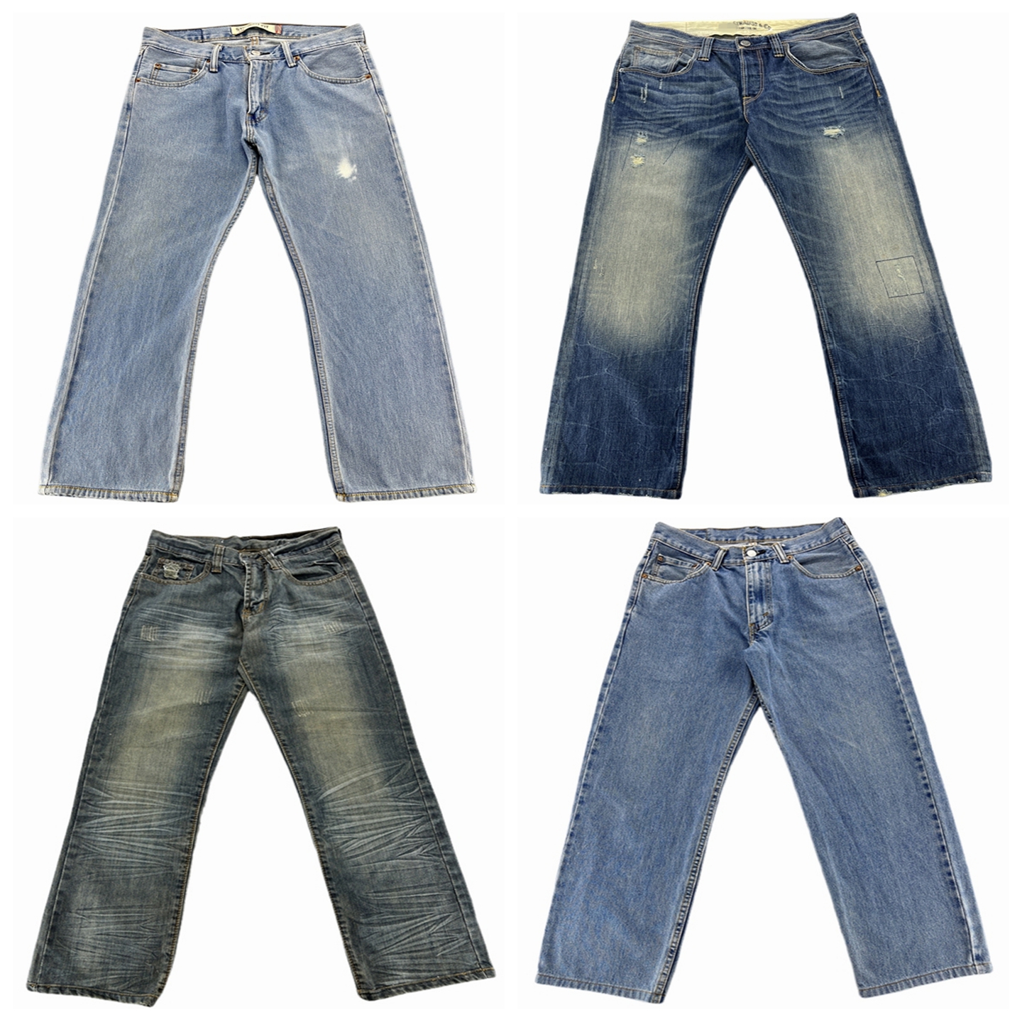 vintage古着牛仔裤美式复古做旧工装裤阿美咔叽风男女直筒长裤T13