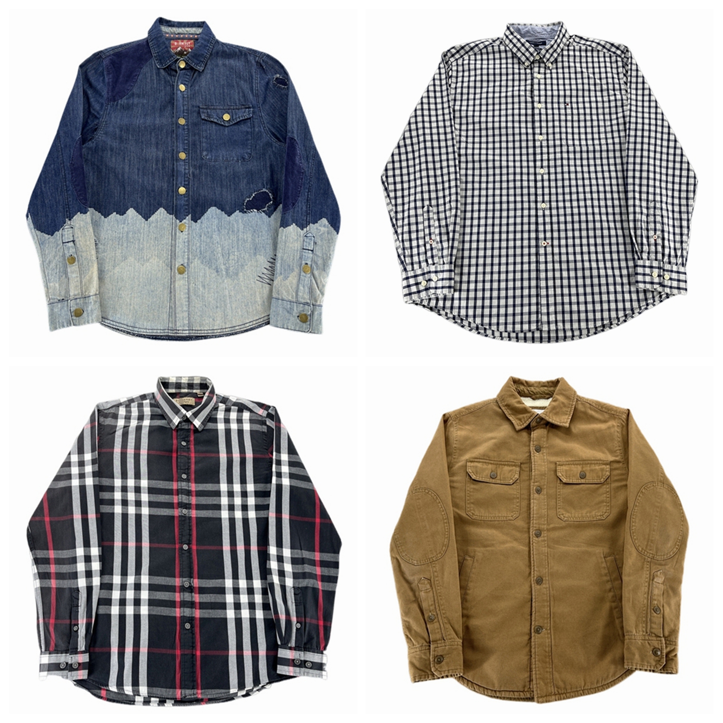 古着vintage工装衬衫美式复古阿美咔叽风日系港风男女长袖衬衣C55