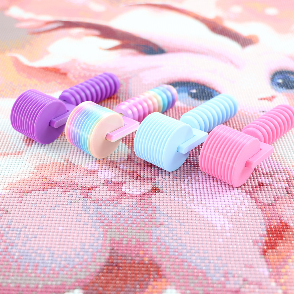 钻石画新款滚轮 塑料彩色调节滚筒点钻加固压轮DIY钻石绣工具套装