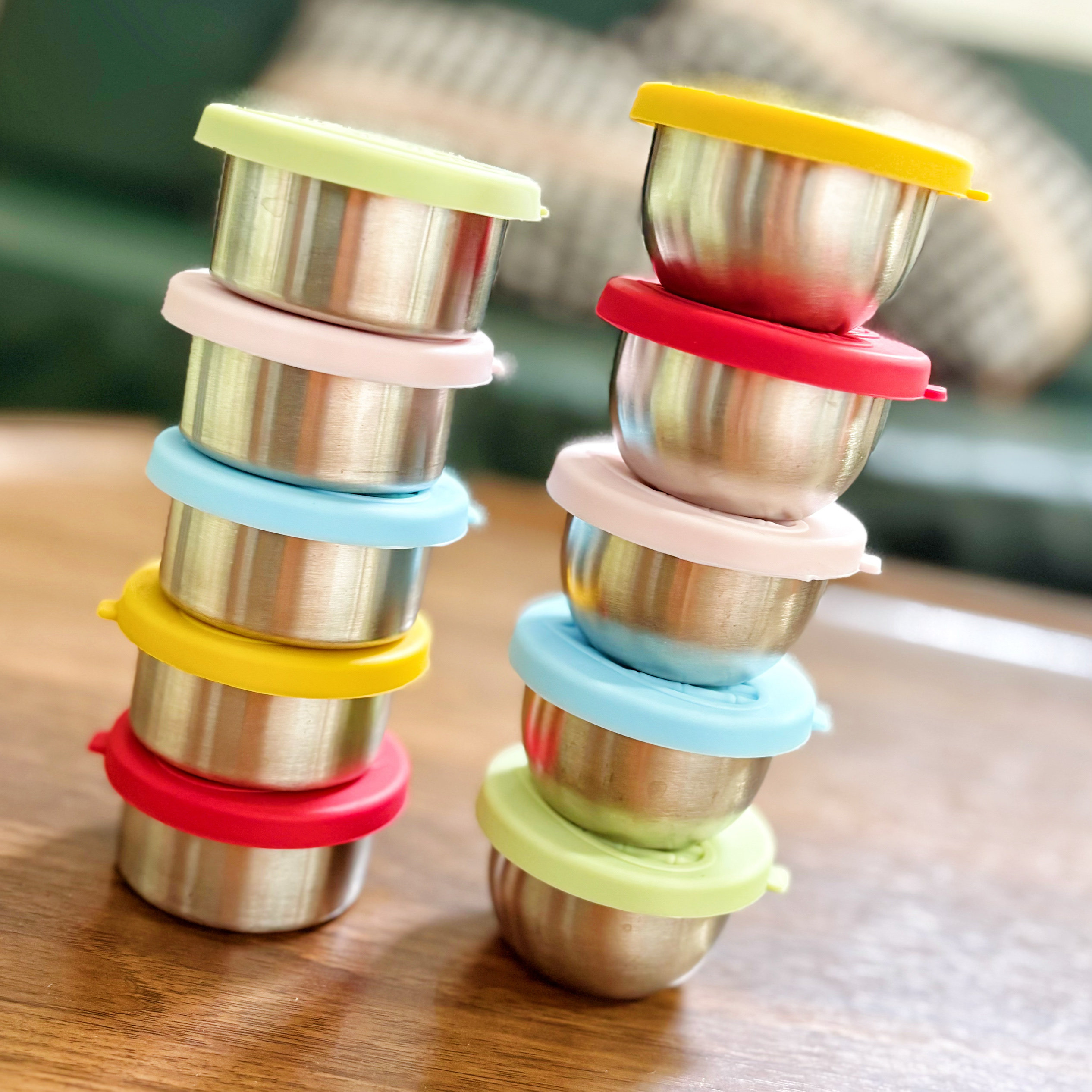 304不锈钢酱料碟家用迷你酱汁杯带盖酱料盒便携户外蘸料碟子小碗