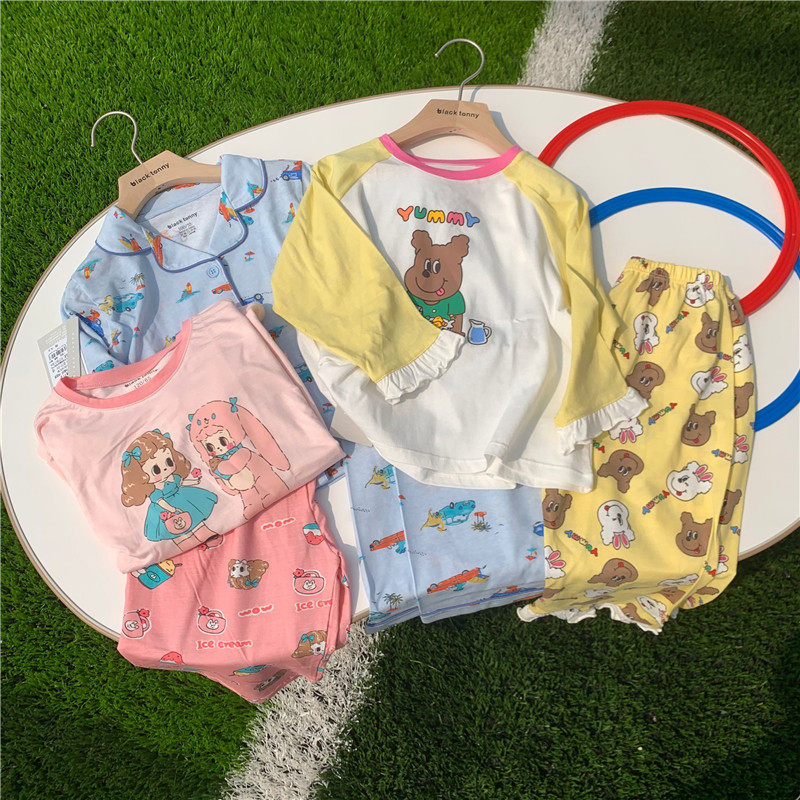 小黑托尼夏季居家休闲两件套纯棉家居服超萌宝宝莫代尔睡裙