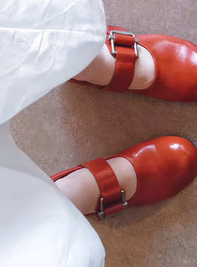 mantova&BISONTE联名款2025春复古玛丽珍小皮鞋法式马皮浅口百搭