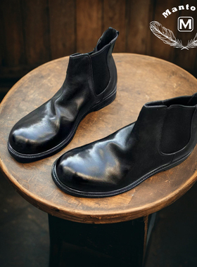 Mantova 曼托瓦复古切尔西靴水洗马皮手工女鞋短靴休闲皮鞋短靴子