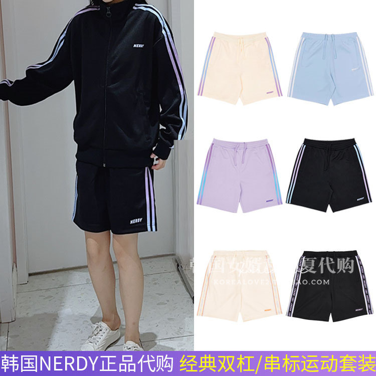 特价中韩国代购nerdy运动套装正品串标袖标撞色渐变休闲泰妍同款