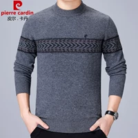 Pierre Cardin mùa thu và mùa đông mới áo len dài tay cashmere áo len cổ tròn áo len thương hiệu quần áo thủy triều nam - Kéo qua áo phông nam