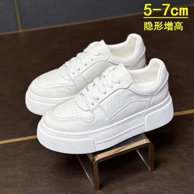 轻便2025新款厚底增高休闲小白鞋