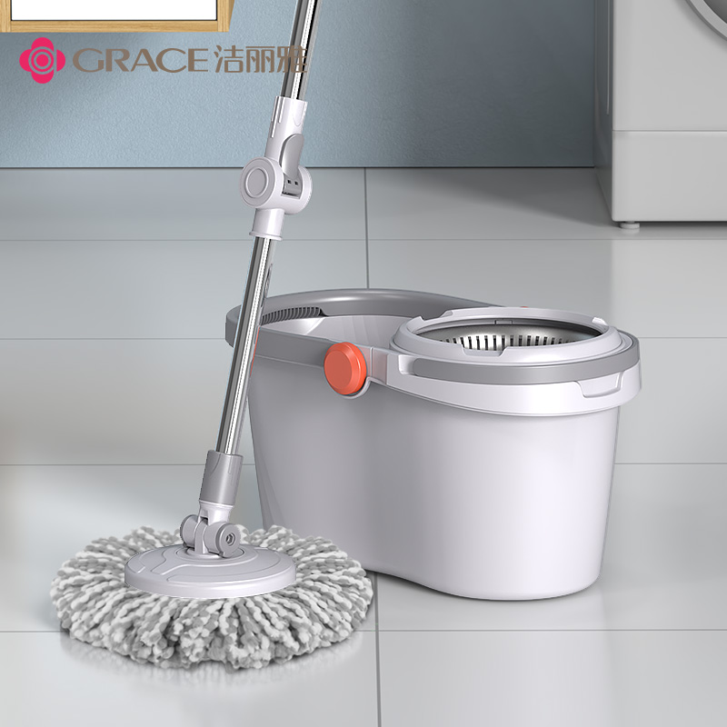 洁丽雅旋转拖把家用一拖净免手洗
