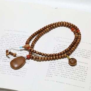 印度老山檀香木佛珠男女款 8mm 老型珠珠串珠配饰黑肉沉水挂链7