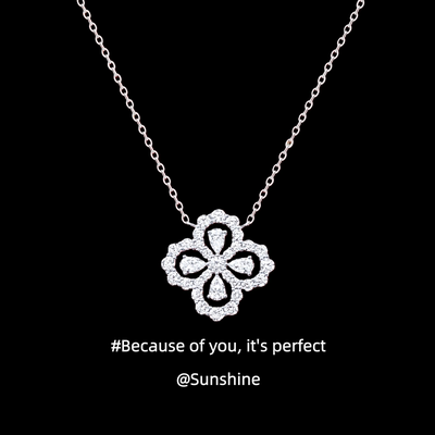 「幸运四叶草」纯银999项链女轻奢小众设计高级感送女友生日礼物