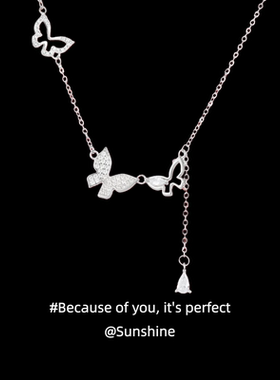 「蝴蝶奇遇」纯银s999流苏蝴蝶项链女轻奢小众高级送闺蜜生日礼物
