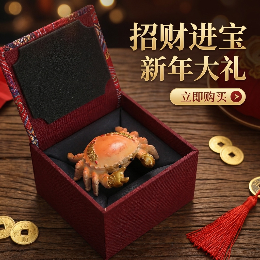 遇热变色螃蟹茶宠摆件 八方来财茶玩创意茶台茶桌茶具装饰摆件