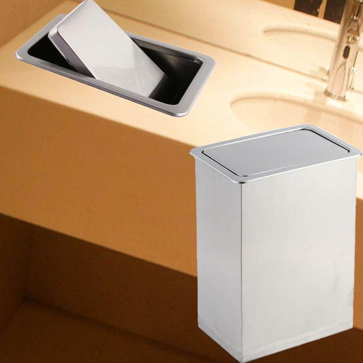 卫生间桌面内嵌隐藏垃圾桶台面嵌入式摇盖不锈钢圆形盖清洁装饰,家庭/个人清洁工具,垃圾桶,淘宝优惠券,粉丝福利购,淘宝优惠卷