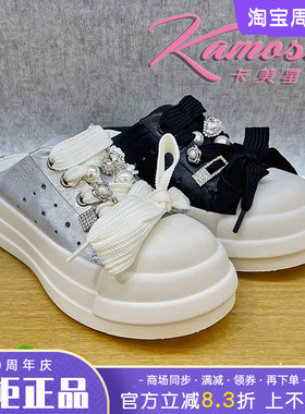 正品卡美星Ah女鞋2025夏季新款系带平底休闲运动鞋KQX52K31015