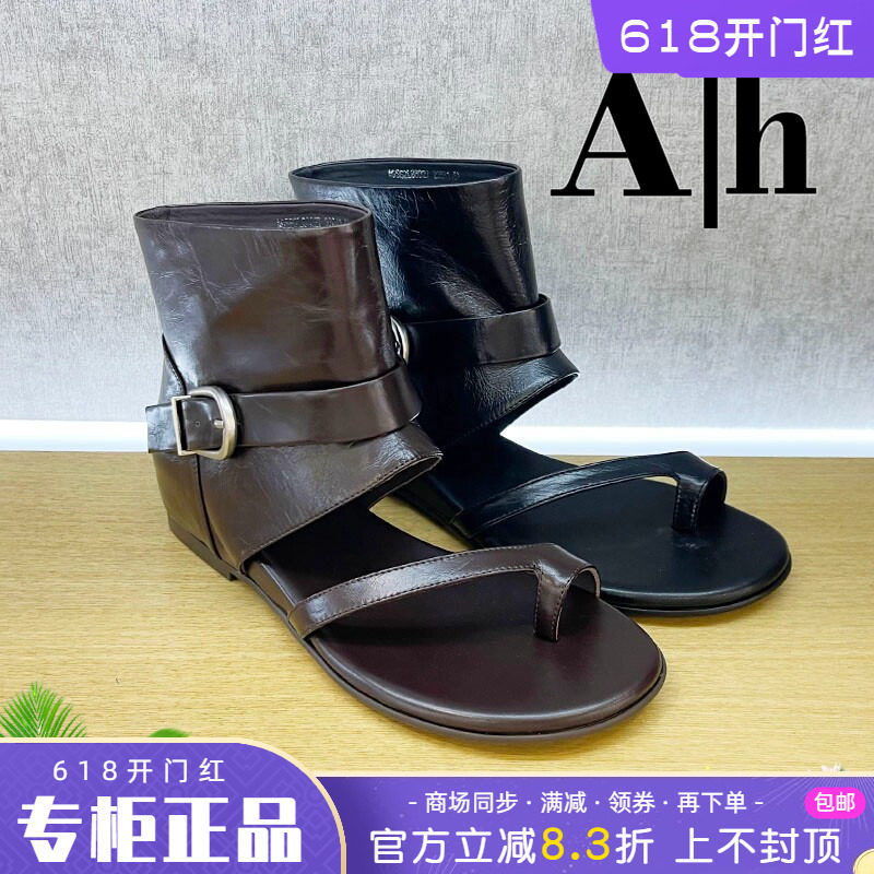正品卡美星Ah女鞋2026夏季新款舒适凉鞋个性时尚真皮露趾夹脚