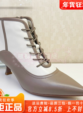 正品蹀愫ts女鞋热销秋季新款细跟高跟尖头简约时装短靴TA54704-12