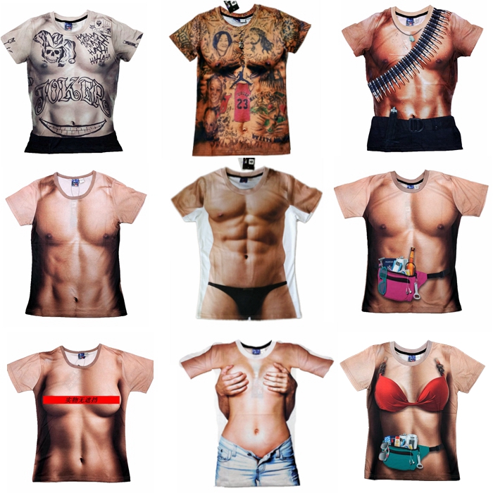猛男cosplay胸肌年会表演酒吧t恤