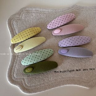 布艺波点夹子发夹侧边刘海对夹高级感精致bb夹小夹子发卡头饰发饰