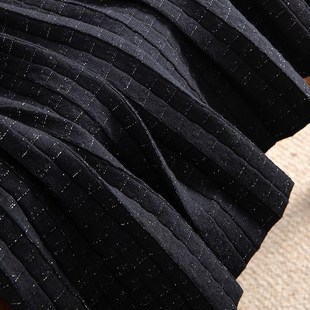 坑条百褶半身裙女秋冬032M 双面织 实穿太精致 微闪显奢