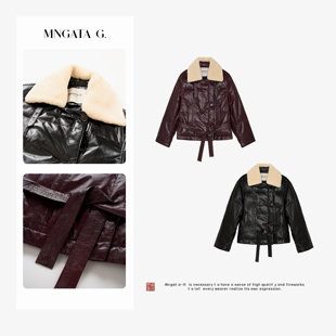 曼加塔【曼奢·昆仑】羊皮新中式中国风女装秋冬短款羽绒服