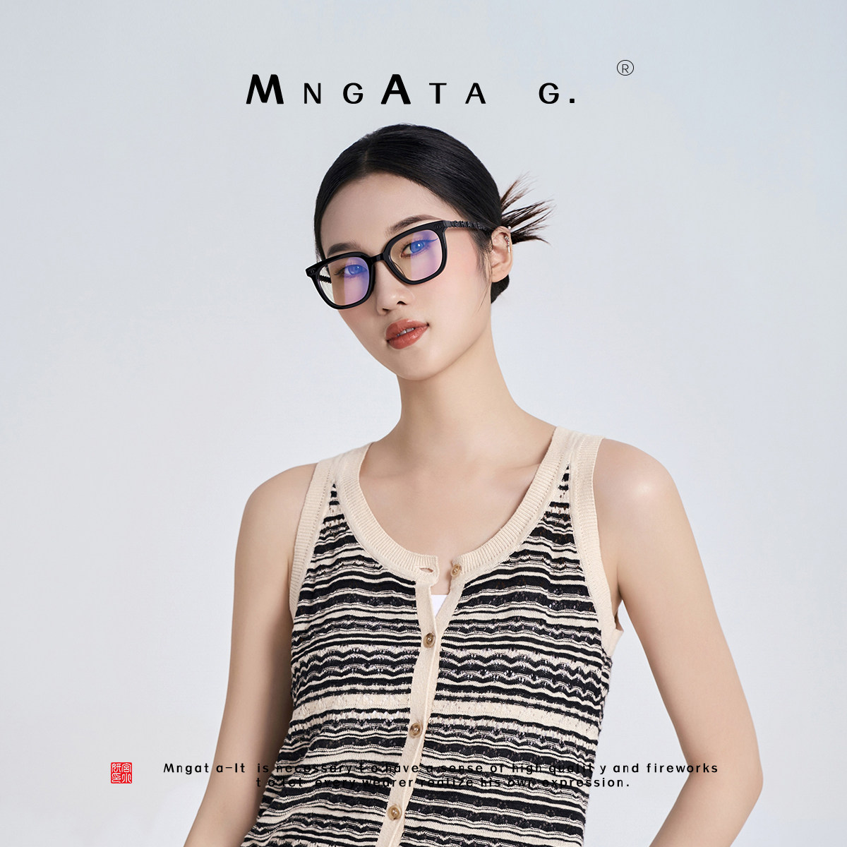 宫小妍 【条纹针织背心】春日新中式国风女装穿搭背心4X280108