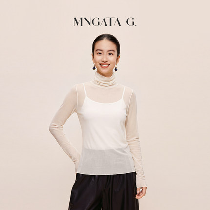 宫小妍【玻璃打底】曼加塔全弹力堆堆领上衣MW62SCX0034