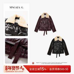 曼加塔【曼奢·昆仑】羊皮新中式中国风女装秋冬短款羽绒服