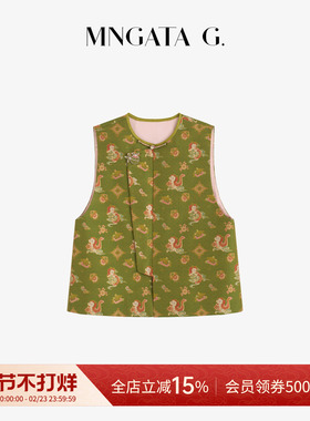 曼加塔【钱小萍·龙宝滚绣球】桑蚕丝夏日中式马甲