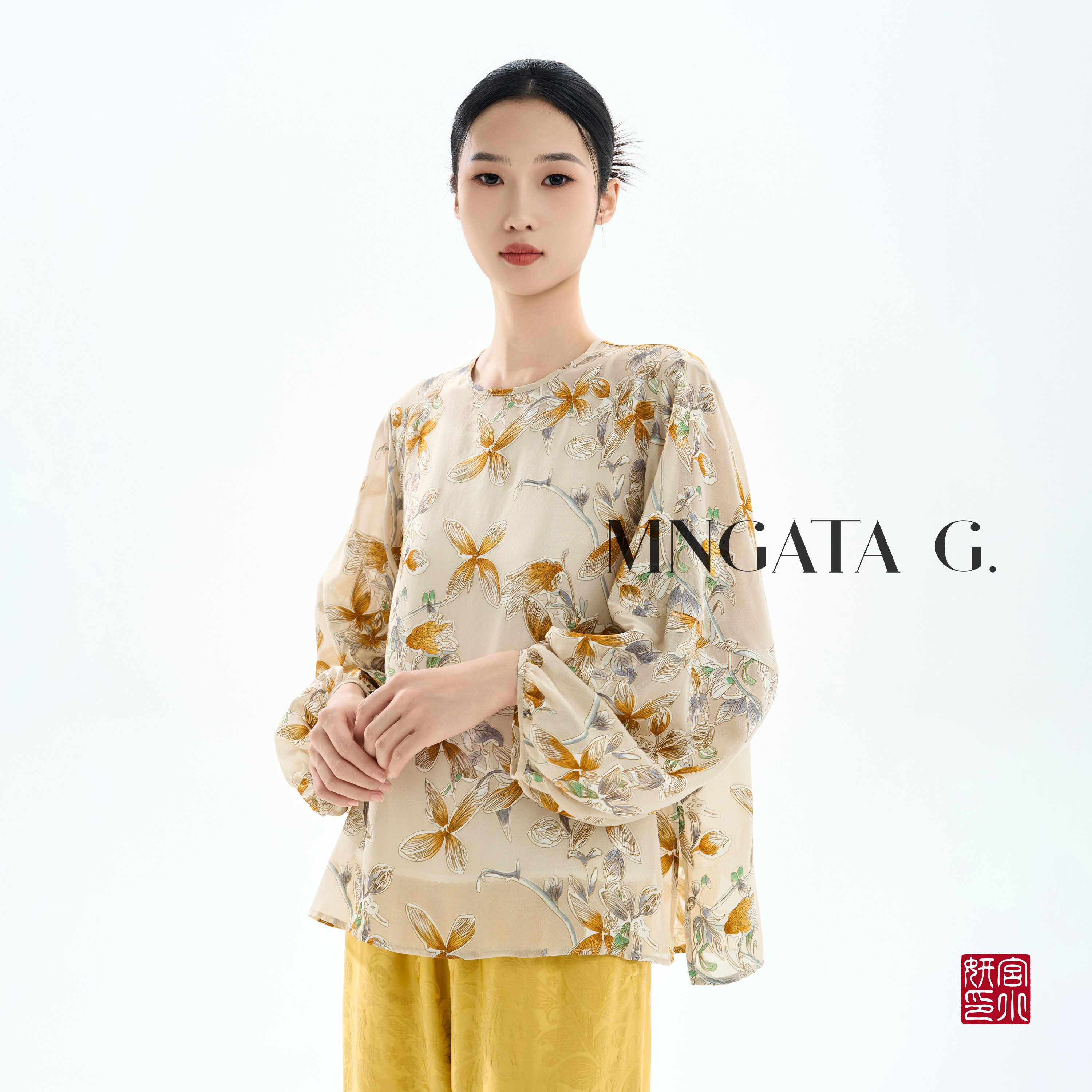曼加塔【花样年华】桑蚕丝夏日新中式中国风上衣5041753