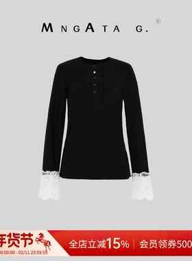 曼加塔【东风绣】蕾丝新中式国风女装休闲百搭上衣X280580