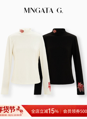 MNGATA G.宫小妍【半高领锦鲤衫】棉质新中式风秋冬上衣50917