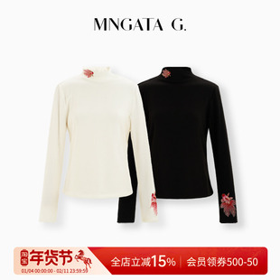 MNGATA G.宫小妍【半高领锦鲤衫】棉质新中式风秋冬上衣50917