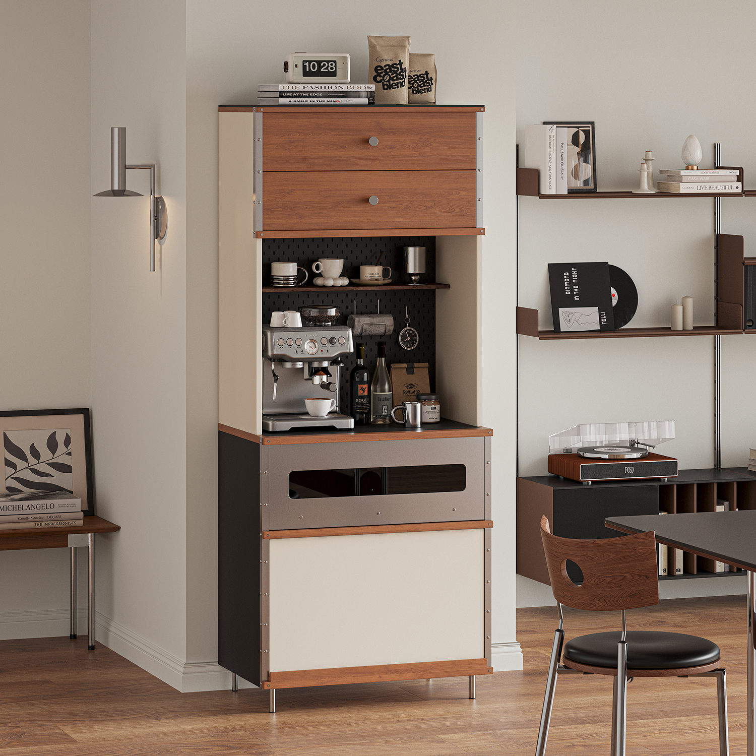 谷及现代简约原木餐边柜咖啡柜