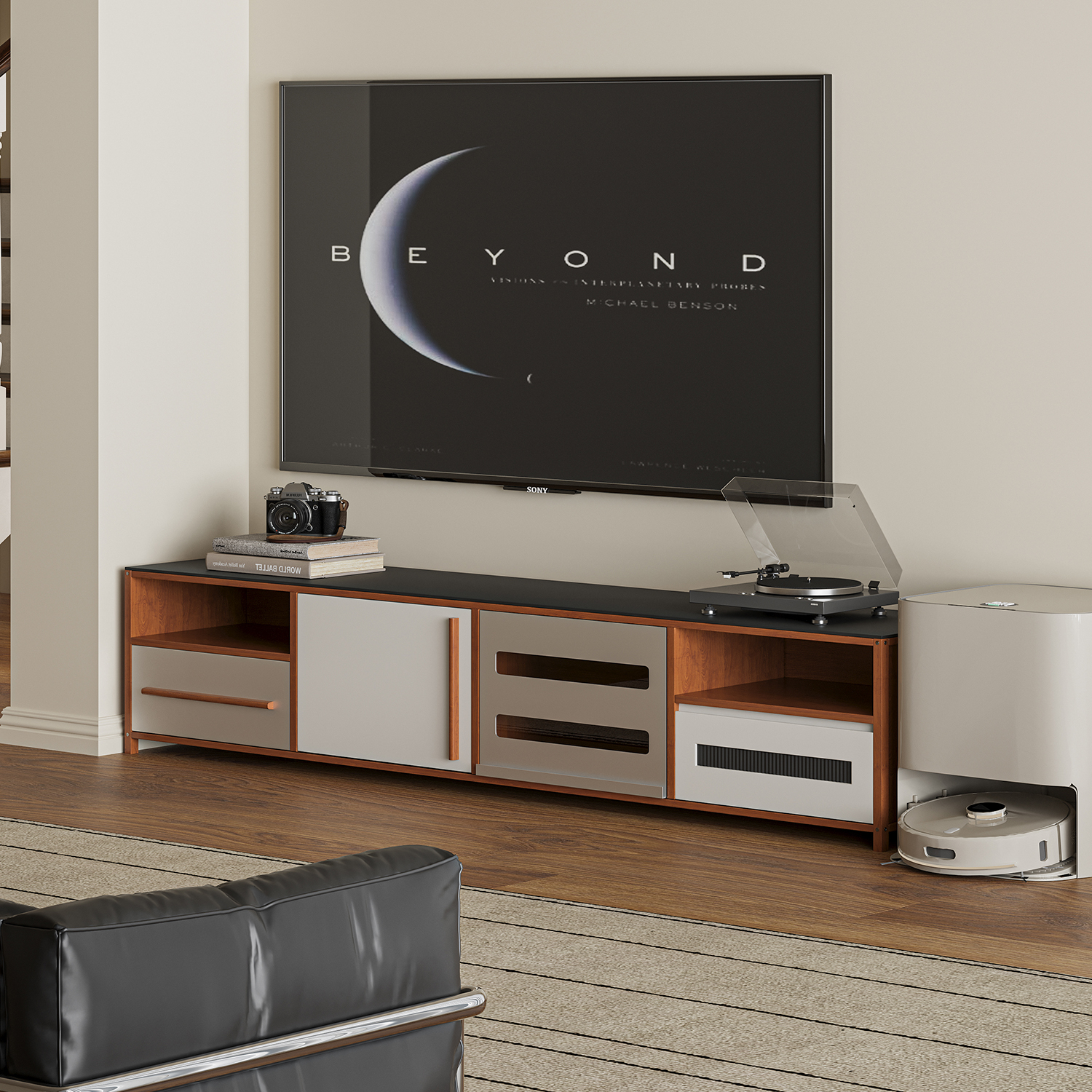 谷及复古轻奢电视柜储物柜边柜