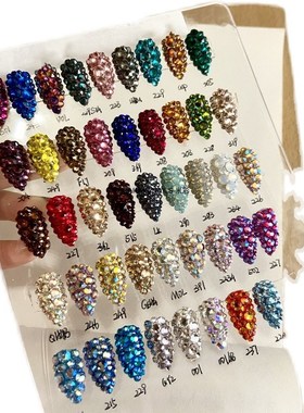 正品华子奥地利 施家钻水晶烫钻 烫金底大小混装100颗超闪美甲钻