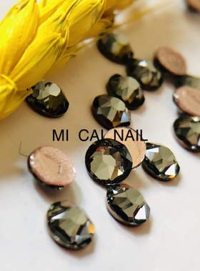 正品华子奥地利 施家钻水晶烫钻 烫金底SINI银色夜影透黑色美甲钻