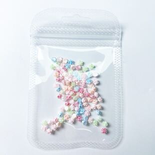 小红书同款4mm山茶花diy穿戴甲配饰甜美百搭迷你珠光美甲饰品混装
