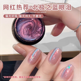 2025年新款北极之光猫眼指甲油胶爆闪金光蓝光百搭猫眼美甲胶