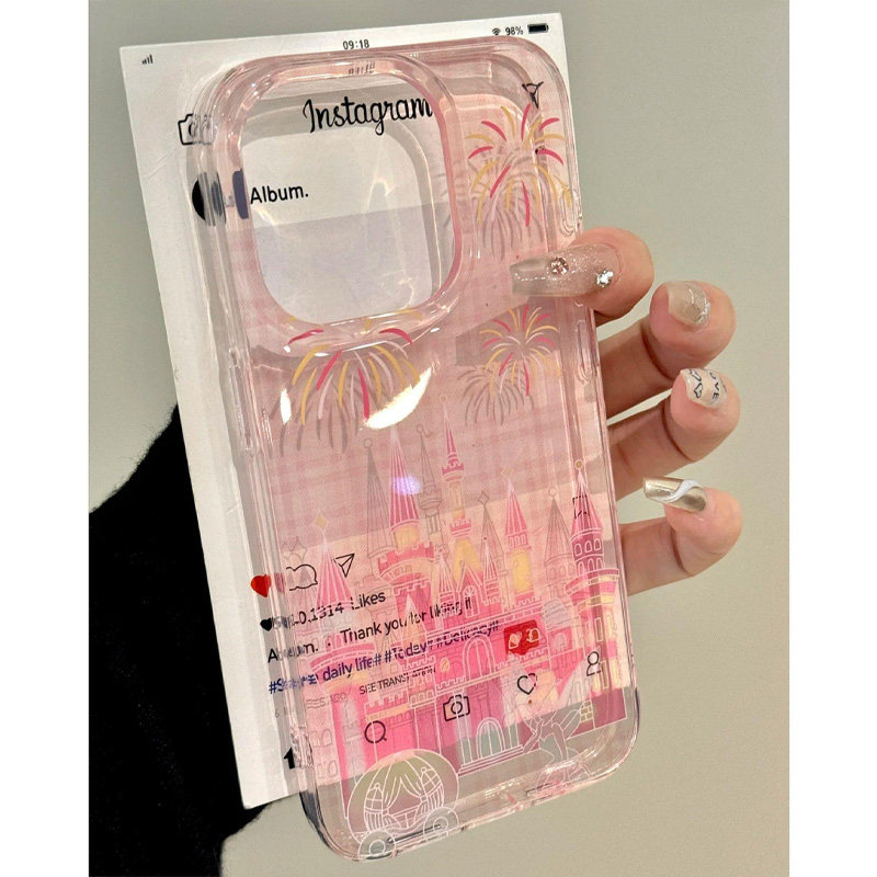 烟花城堡透明新款手机壳高级感