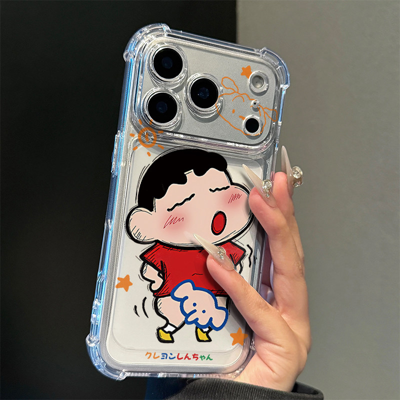 害羞小新大象适用iPhone17promax手机壳15苹果16pro华为mate80小米17荣耀500卡通VIVOx300防摔OPPO红米note14