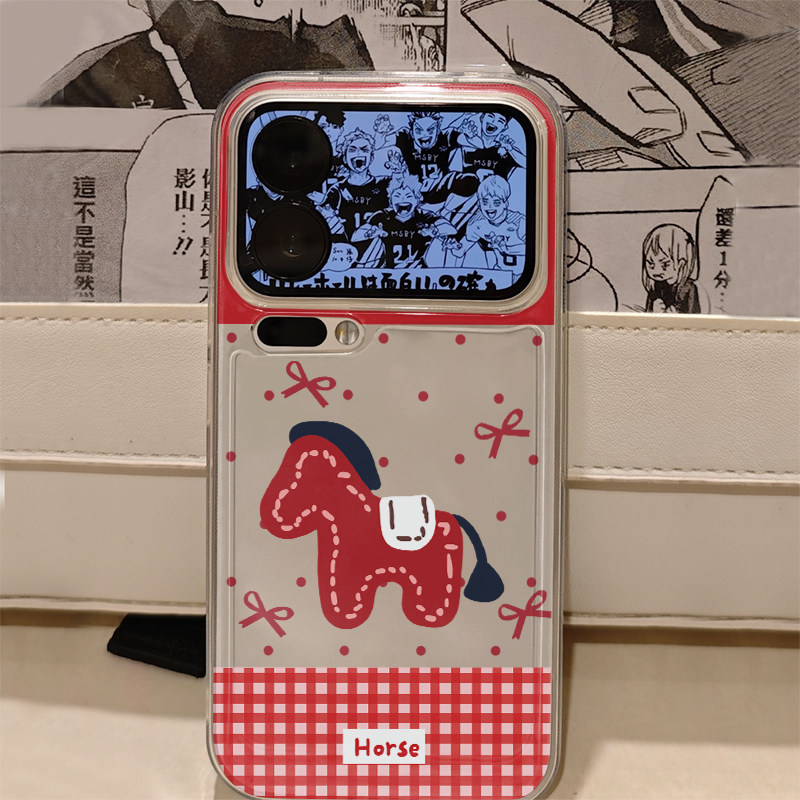 红色小马适用iphone16promax手机壳15苹果17透明13华为mate70pro创意vivo小米17promax防摔oppo红米k80荣耀90