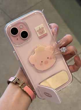 小猪贴件适用苹果16promax手机壳iPhone15pro卡通13/12华为p70新款17vivo11小米15红米note14荣耀opporeno14