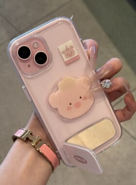 小猪贴件适用苹果16promax手机壳iPhone15pro卡通13/12华为p70新款17vivo11小米15红米note14荣耀opporeno14